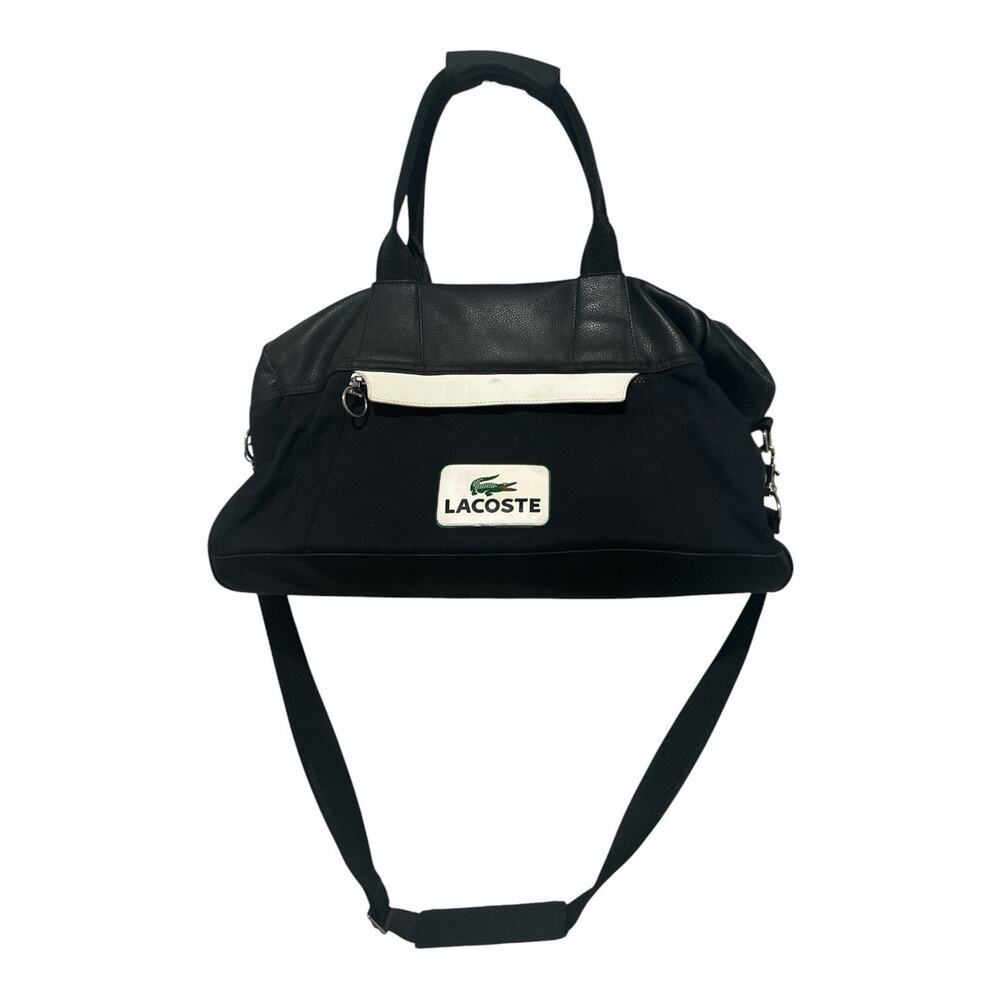 Lacoste Vintage Black Duffel Bag Gym Travel Weekender